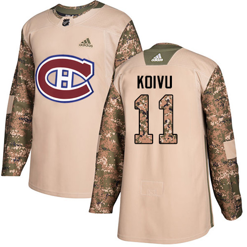 Adidas Canadiens #11 Saku Koivu Camo Authentic Veterans Day Stitched NHL Jersey - Click Image to Close